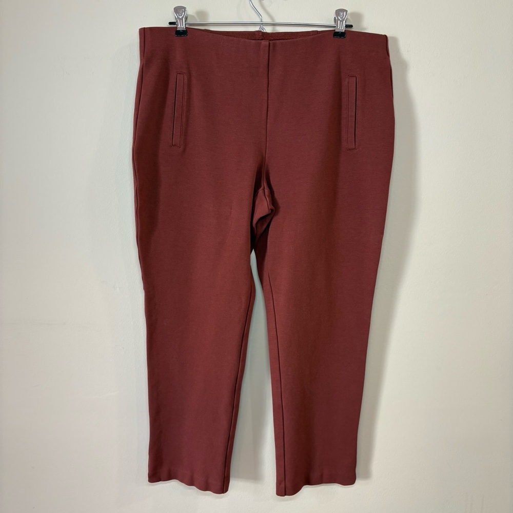 Chico's Rust Knit Ankle Pants, Size 2 (Chico’s Sizing), EUC